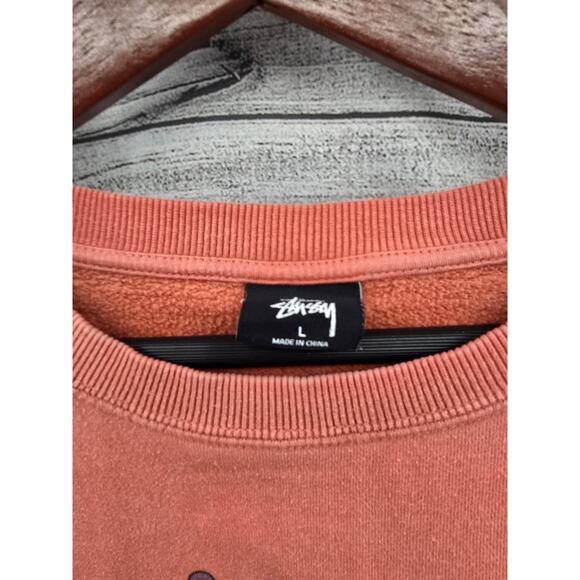 Stussy International Crew Neck Sweatshirt Salmon Color Mens Size Large - Picture 3 of 6